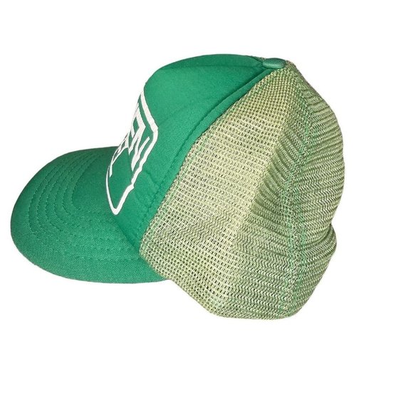 80s Green Obrien Steel Foam Trucker Hat Snapback Illinois Retro Hipster - Picture 3 of 12